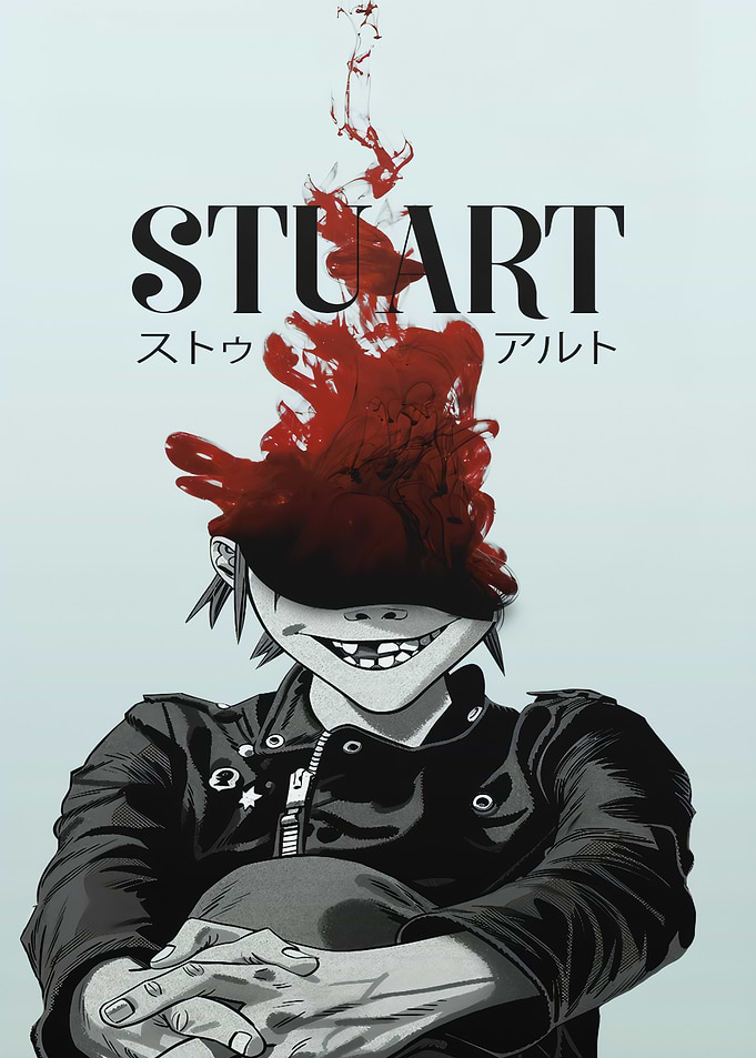 Stuart Portrait with Red Ink Splash