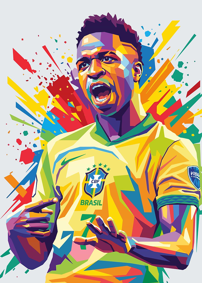 Vinicius Jr. Brazil Pop Art Portrait