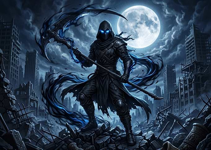 Grim Reaper in Ruined City