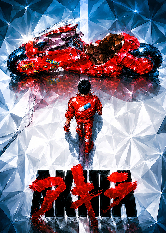 Akira Motorcycle and Kaneda Poster