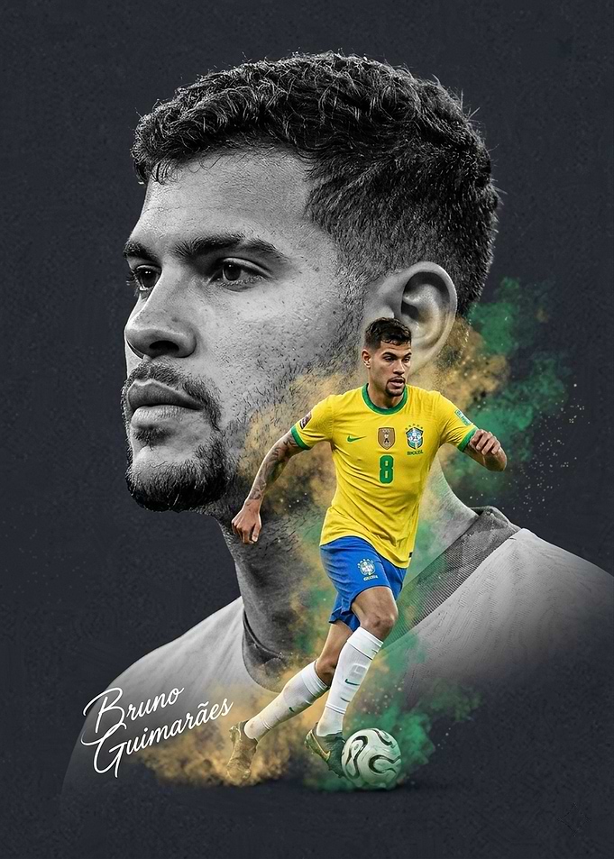 Bruno Guimarães Football Art