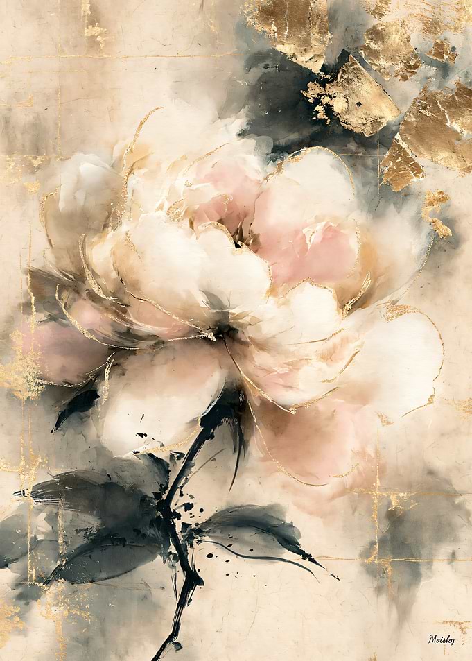 Neo-Rinpa Peony Reverie No. 09 – Japanese Peony Wall Art