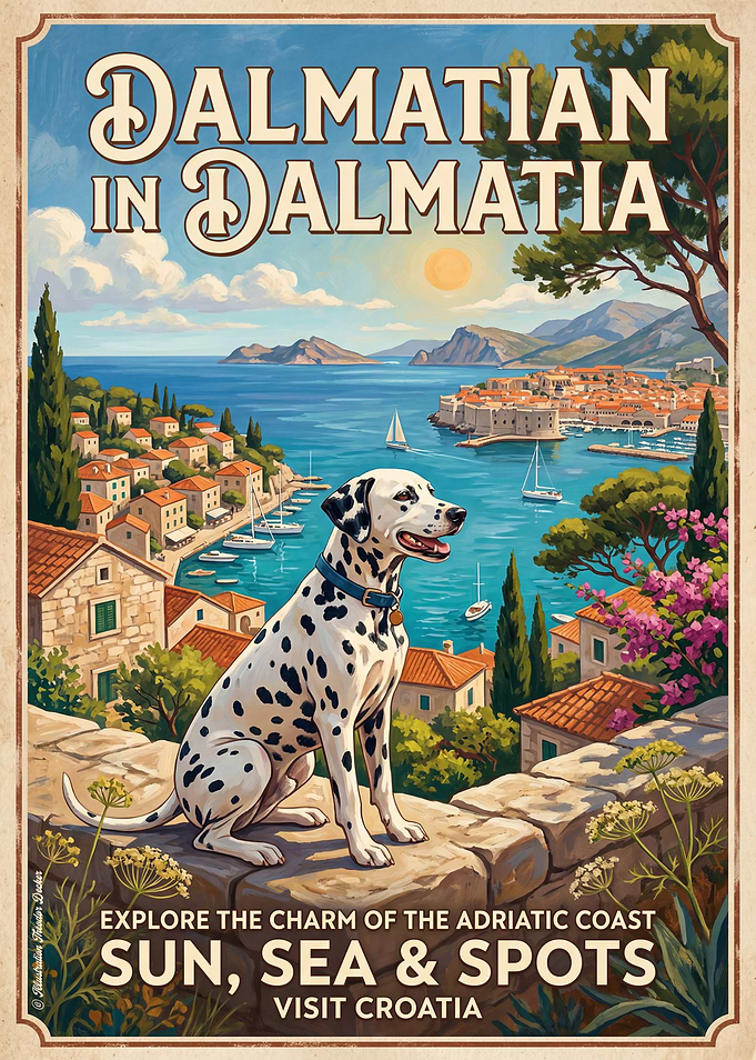 Dalmatian in Dalmatia Travel Poster