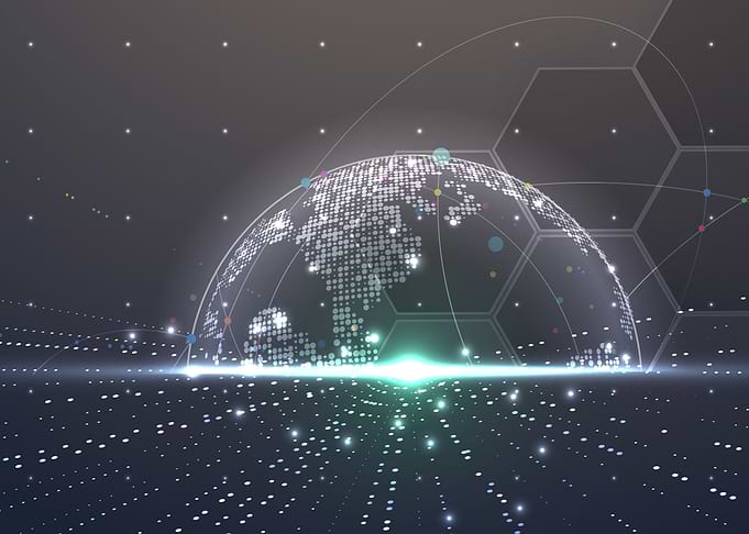 Digital Globe with Network Connections