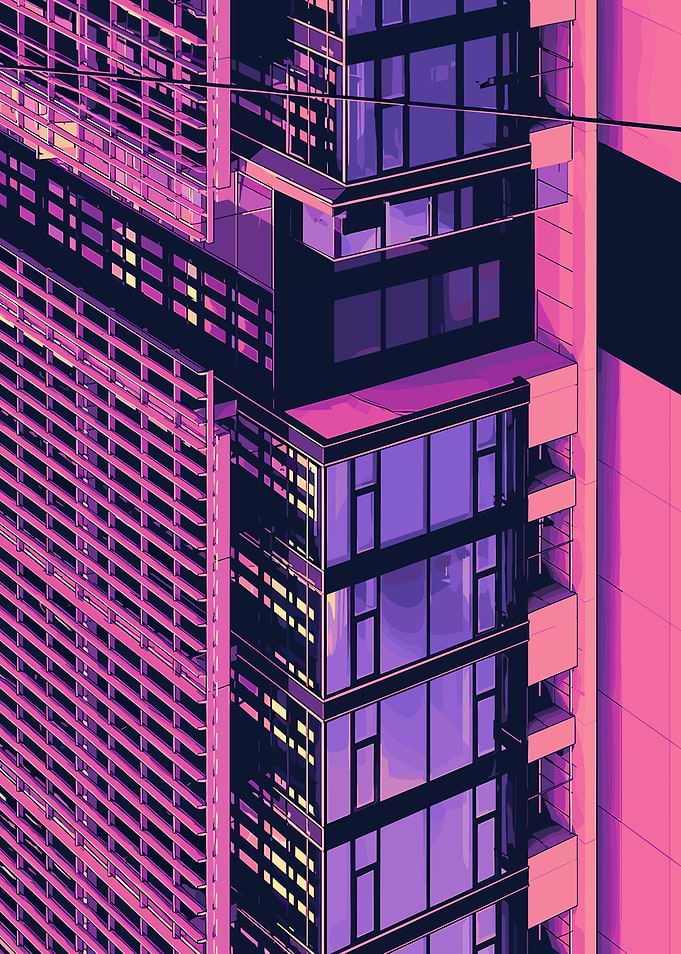 Indifferent engine Modern Cityscape with Neon Lights