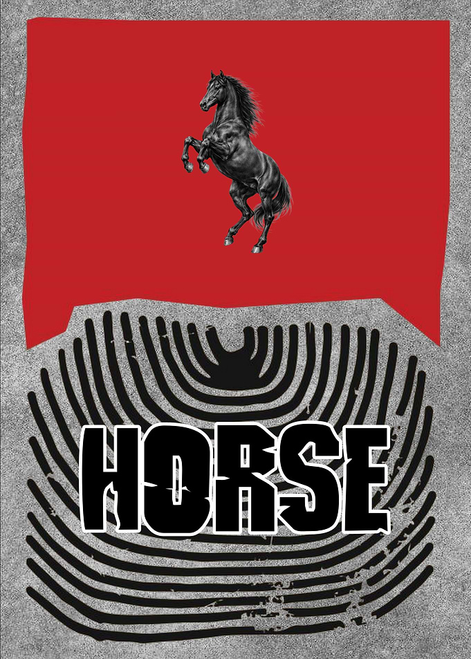 Black Horse with 'HORSE' Text