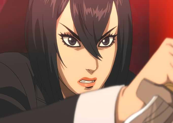 Anime Woman with Intense Expression