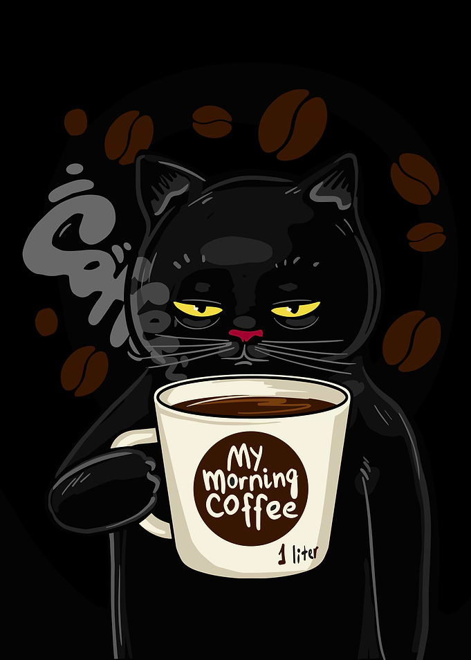Grumpy Cat with Coffee