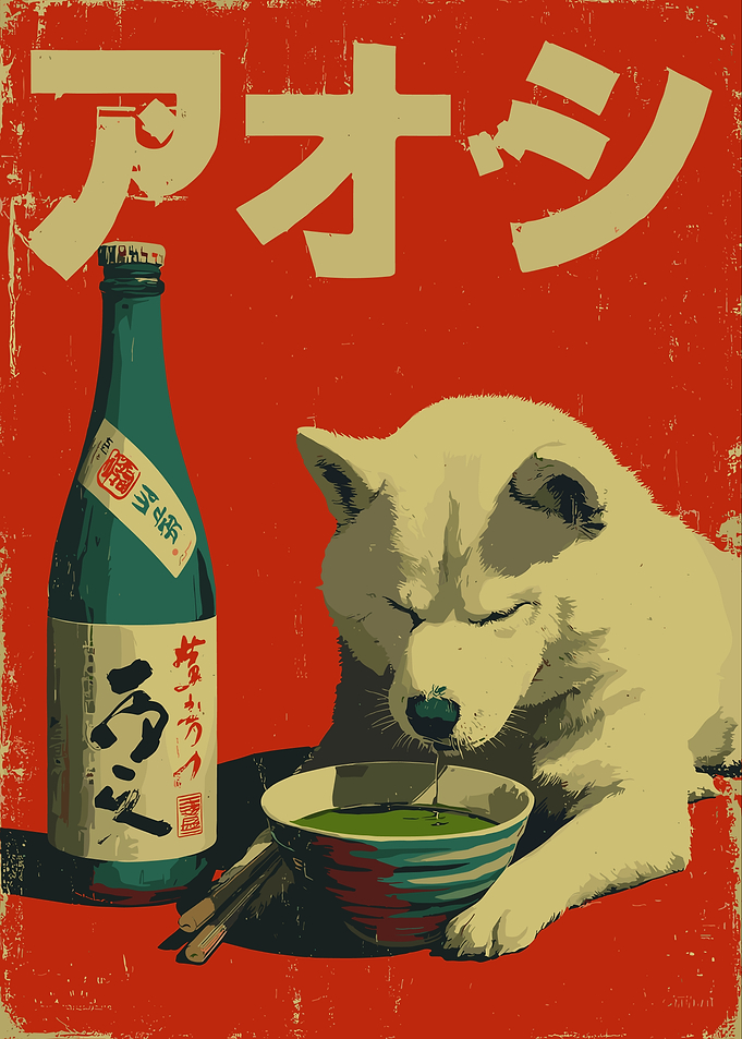 Dog drinking from a bowl