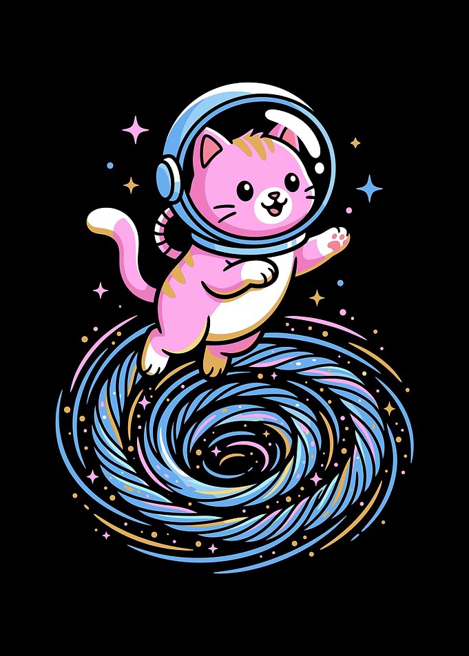 Astronaut Cat in Space