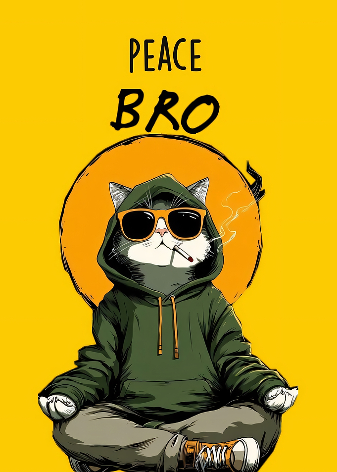 Peace Bro Cat Meditating