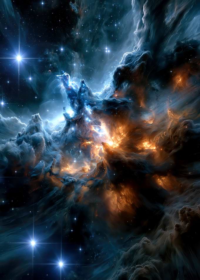 Cosmic Nebula with Stars