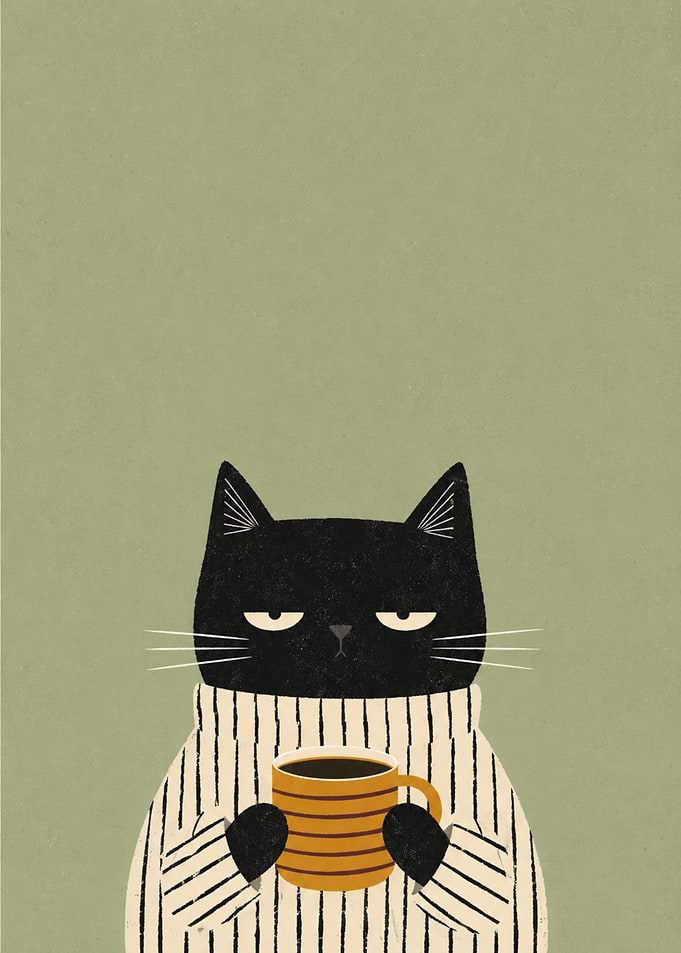 Grumpy Cat with Coffee