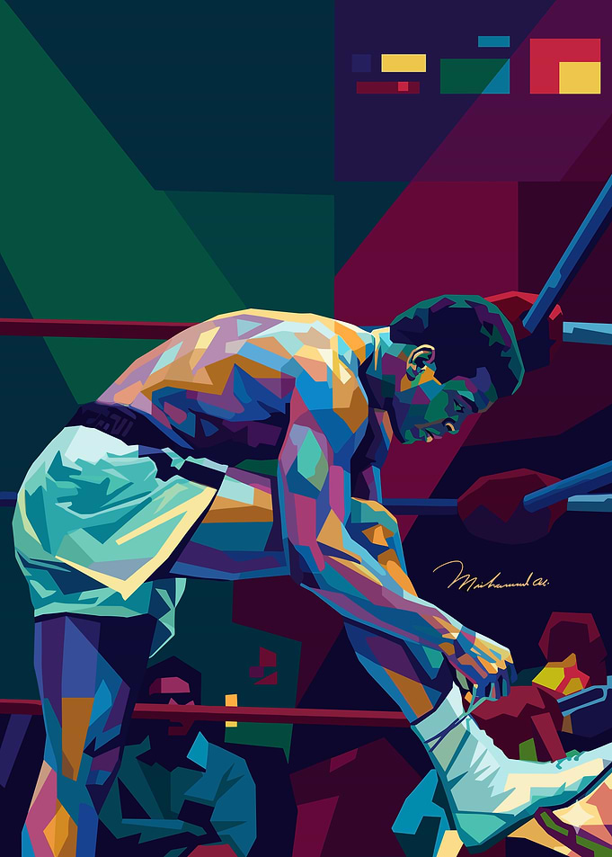 Muhammad Ali Tying Shoelaces