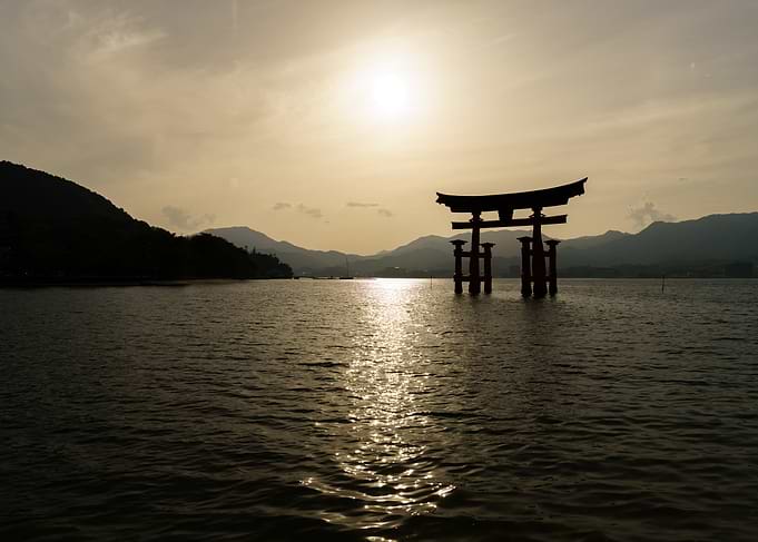 Miyajima Torii Gate at Sunset