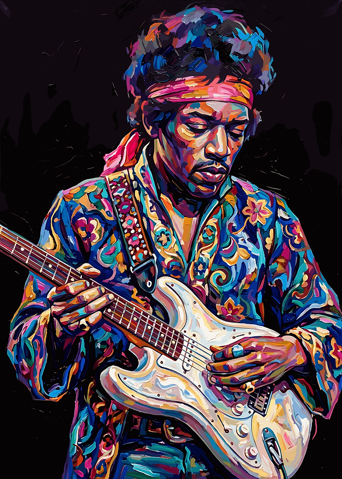 Jimi Hendrix Playing Guitar