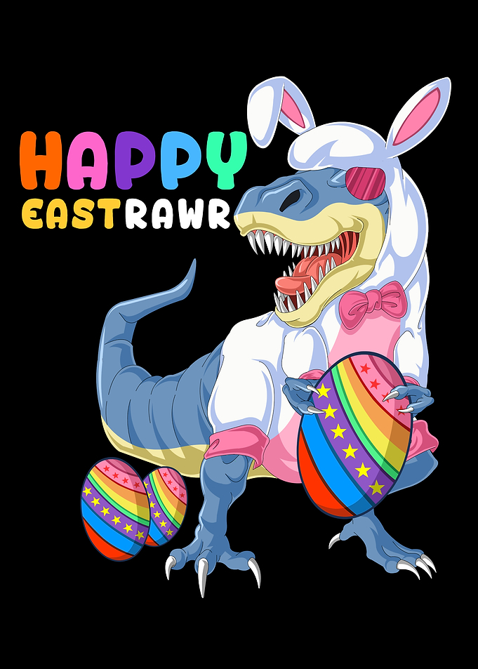Dinosaur in Easter Bunny Costume