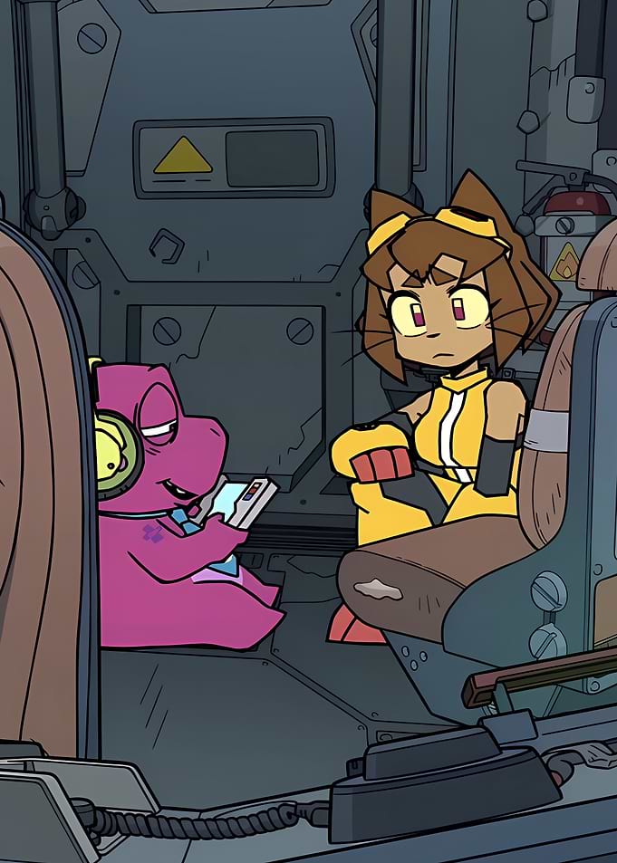 Characters in a Sci-Fi Cockpit