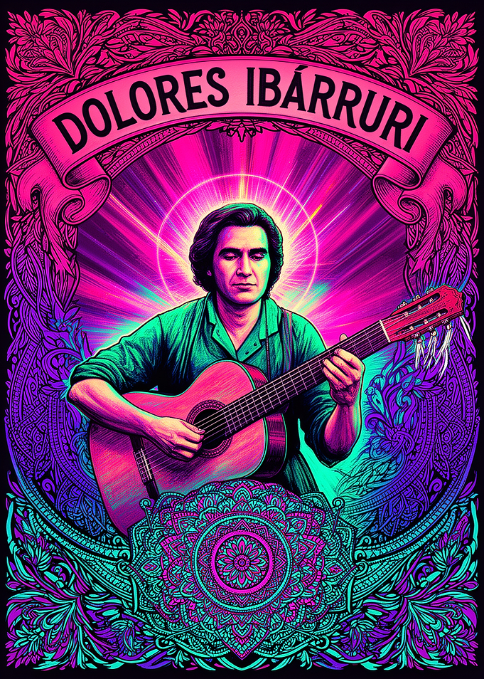 Dolores Ibárruri Playing Guitar