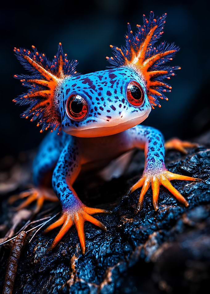 Vibrant Alien Amphibian Art