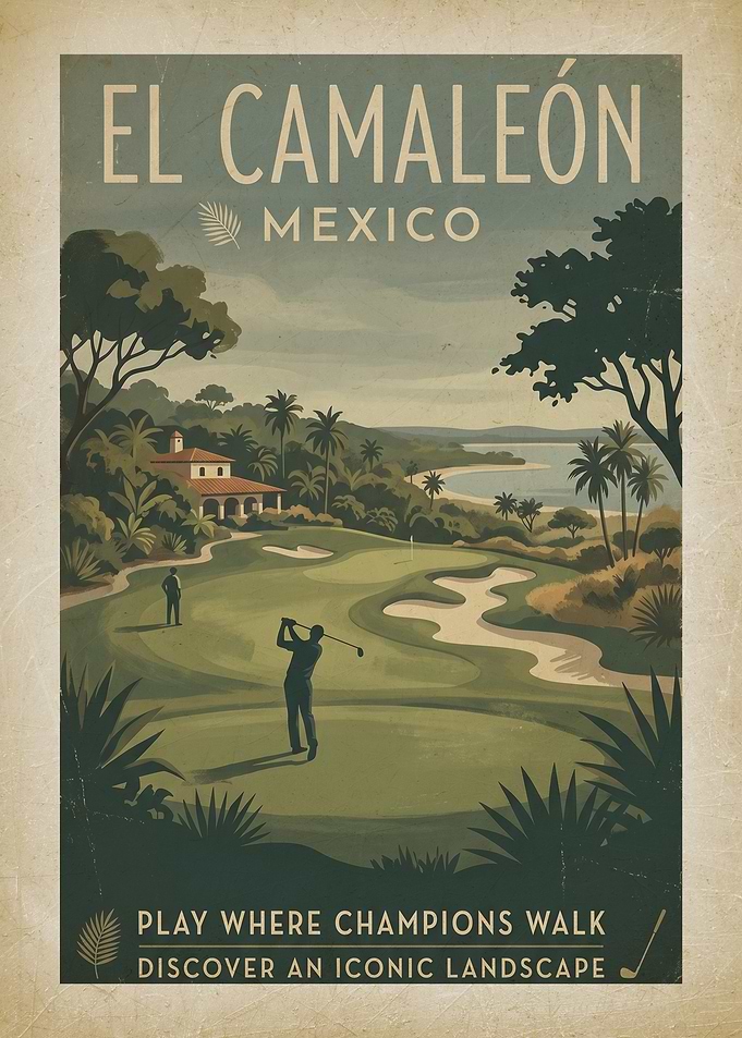 El Camaleon Golf Poster