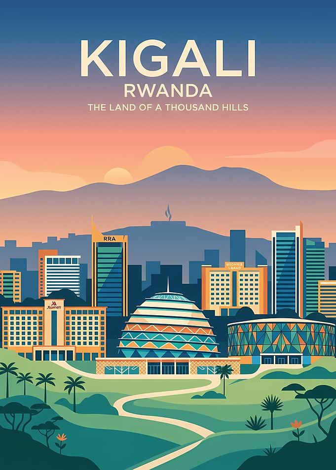 Kigali Rwanda Skyline Poster