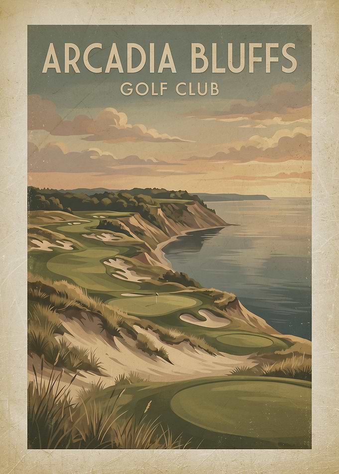 Arcadia Bluffs Golf Club Vintage Poster