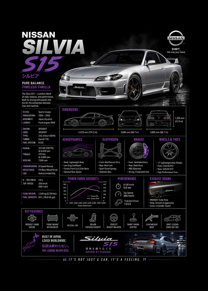 Nissan Silvia S15 Performance Poster