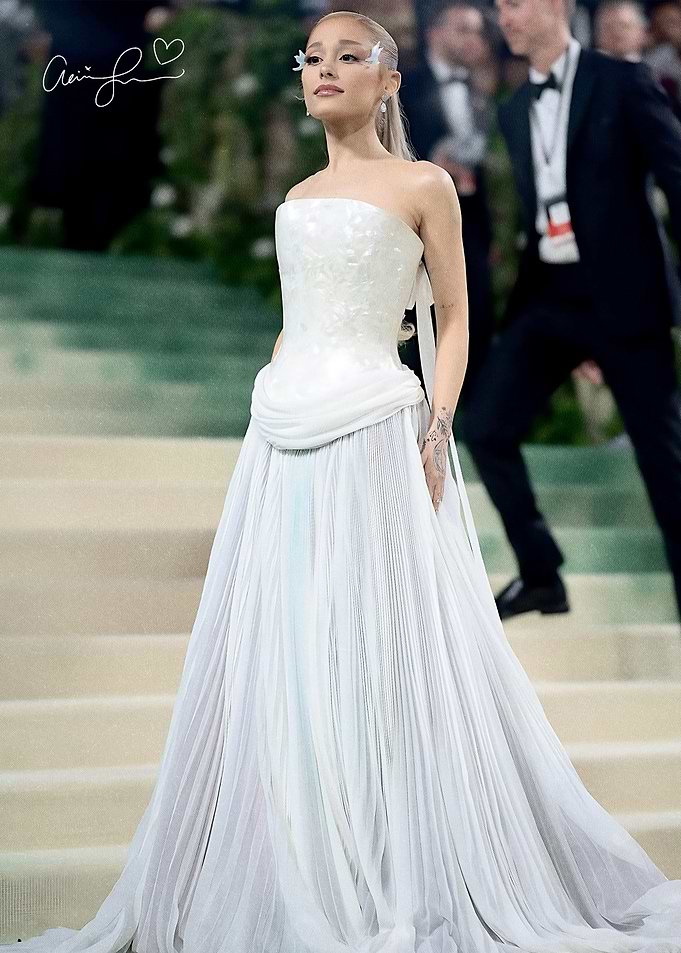 Ariana Grande in a White Gown