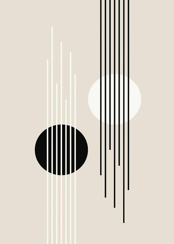 Abstract Geometric Composition with Circles and Lines