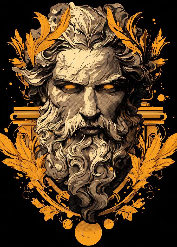 Zeus Greek God Statue with Laurel Wreath