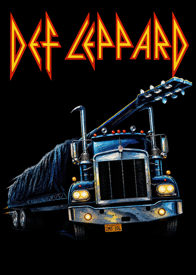 Def Leppard Truck Guitar Art