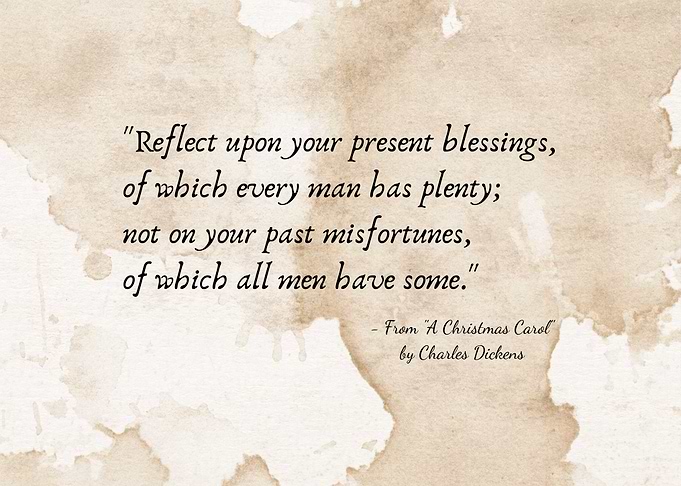 Christmas Carol Quote on Textured Background