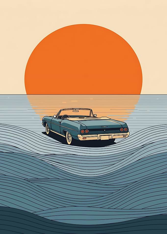 Retro Vintage Classic Car Wall Art