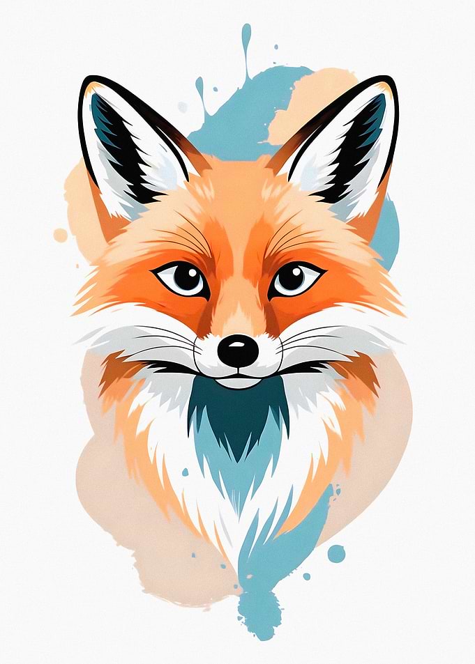Watercolor Fox Portrait