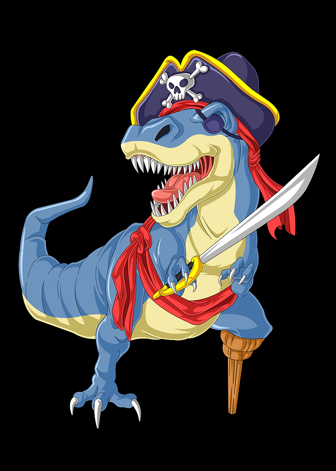 Pirate Dinosaur with Sword and Peg Leg