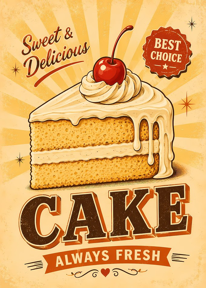 Retro Cake Advertisement