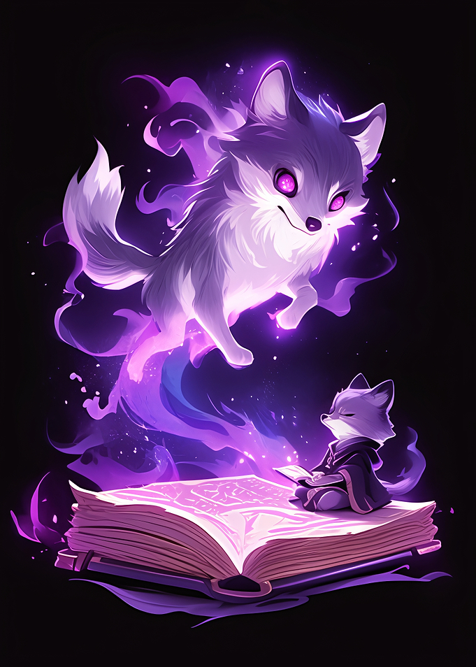 Magical Fox Spirit and Book