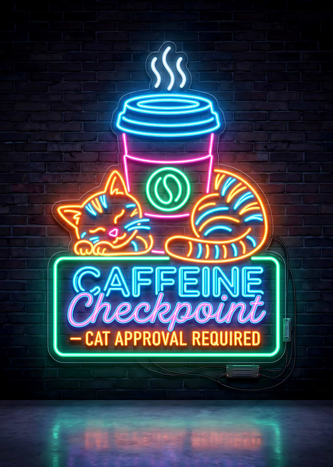 Caffeine Checkpoint Neon Sign