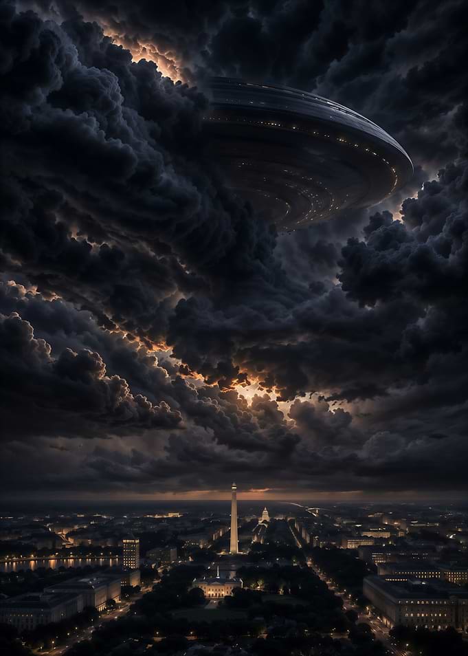 Alien UFO over Washington D.C.