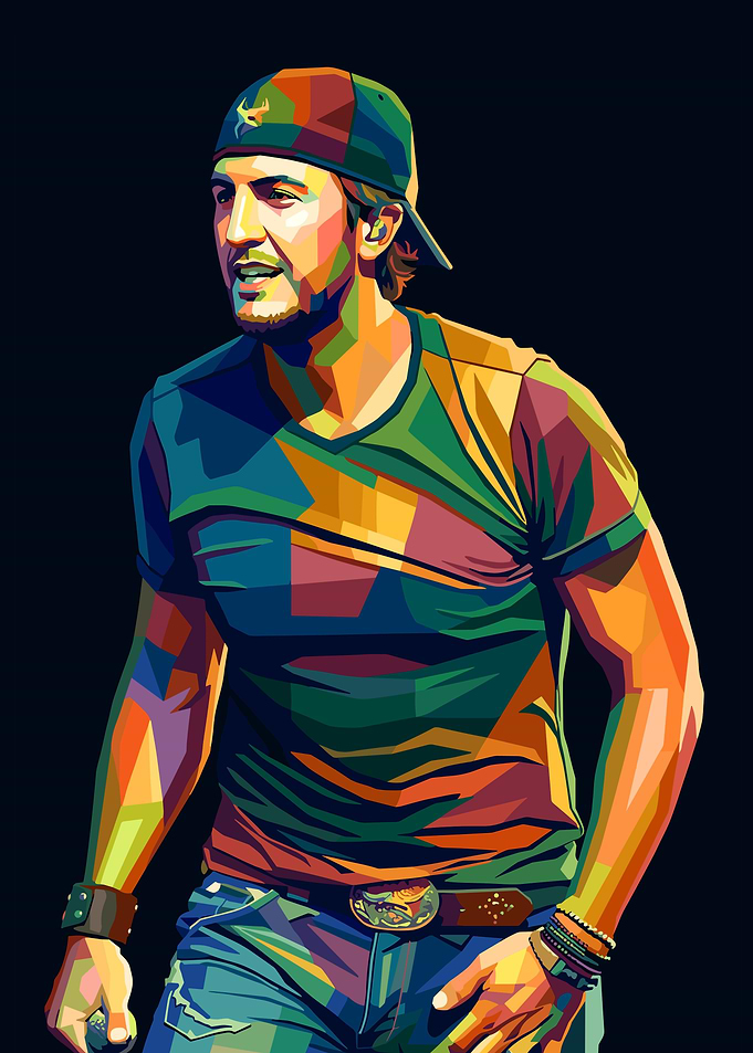 Colorful Portrait of Luke Bryan