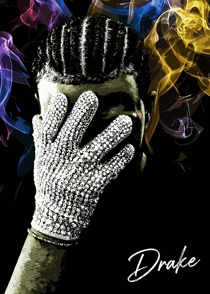 Drake with Diamond Glove and Smoke - iceman