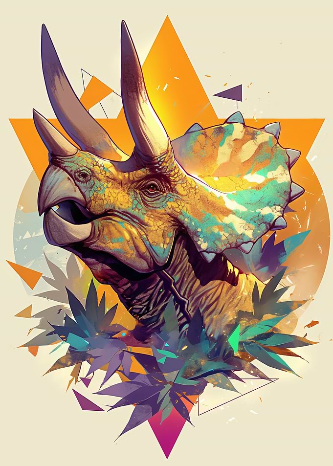 Triceratops Dinosaur Portrait