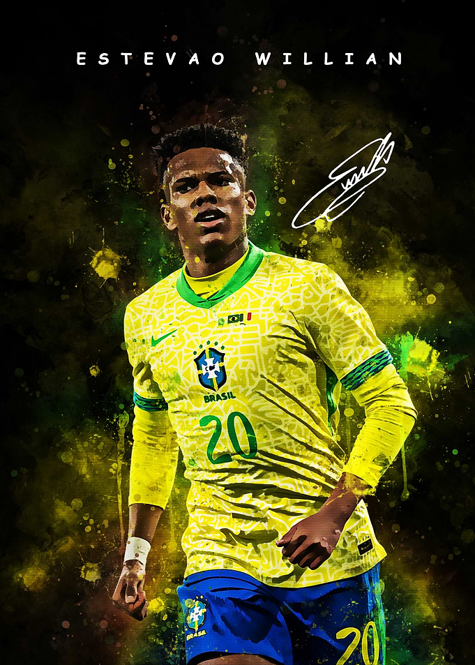 Estevao Willian Brazil Soccer Art