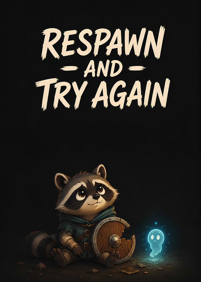 Cute Raccoon and Ghost with Text