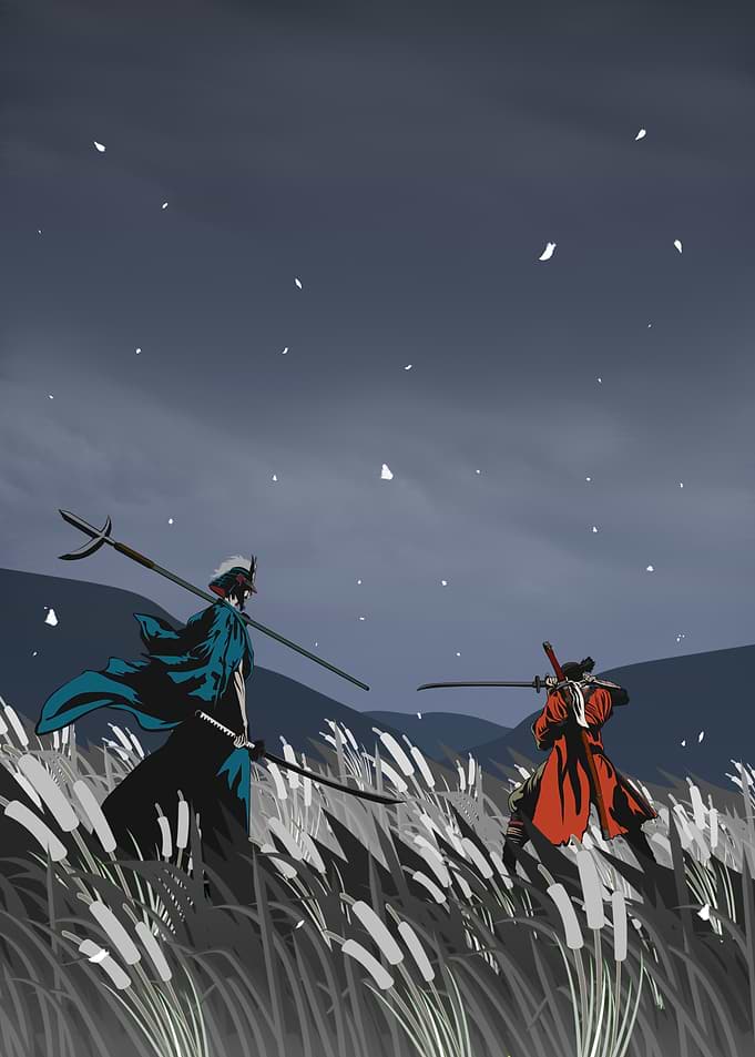 Samurai Duel in a Field