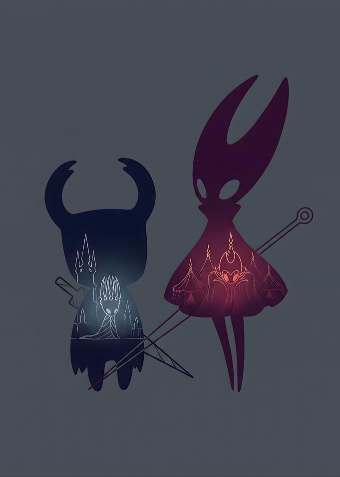 Hollow Knight Characters Silhouette Art