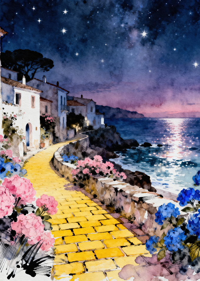 Magical Yellow Brick Road by the Sea