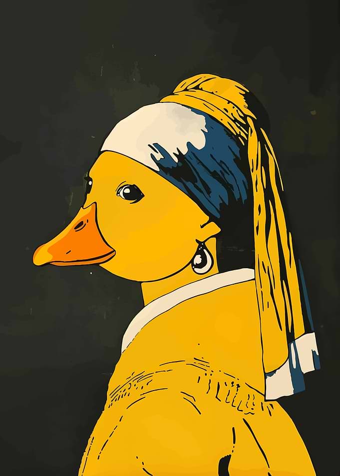 Duck as Girl with a Pearl Earring