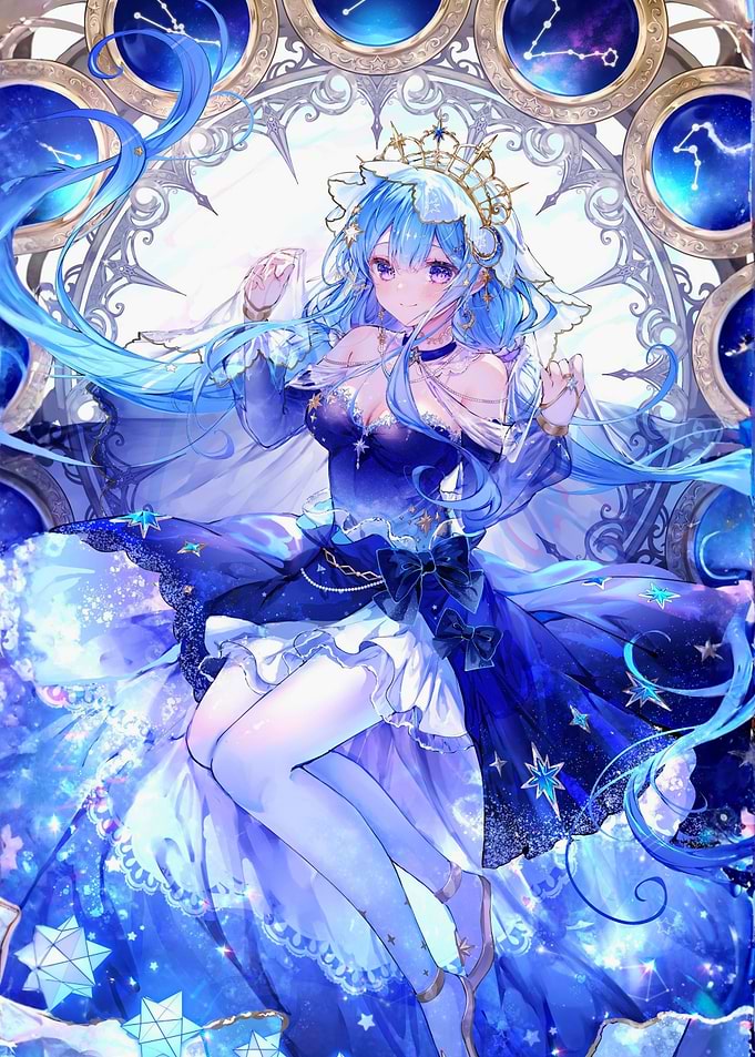 Celestial Girl with Zodiac Wheel